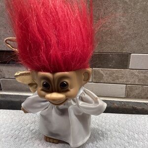 Vintage  Russ Troll Doll  Angel  5”  Red Hair  Christmas Angel